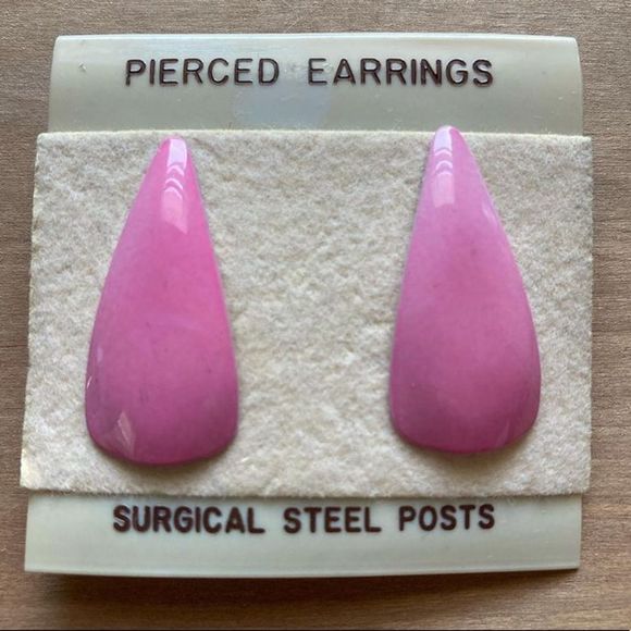 Jewelry - Pink 80s Teardrop Earrings